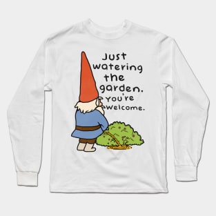 Gnome Watering the Garden Long Sleeve T-Shirt